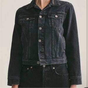 AGOLDE vivian denim jacket fitted 100% cotton washed black seance size S